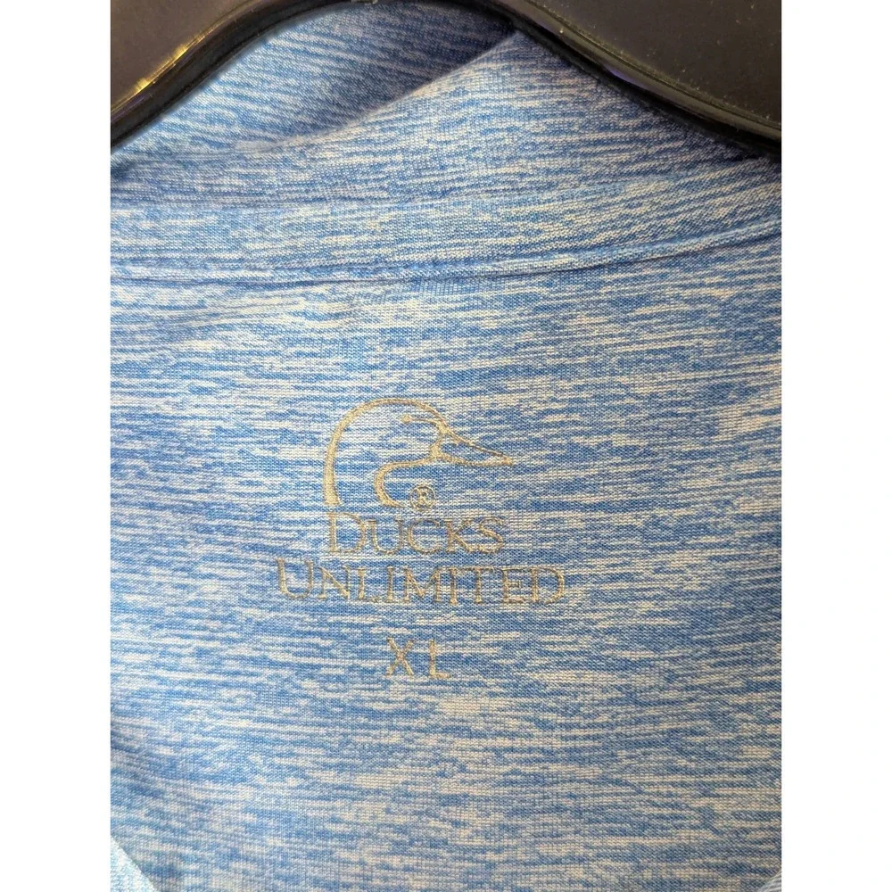 Ducks Unlimited Mens Blue Short Sleeve Golf Polo Shirt XL Hunting‎ Fishing